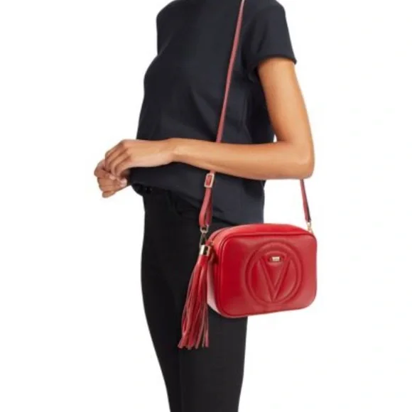 NWT Valentino Red Leather Crossbody Bag - Picture 2 of 14
